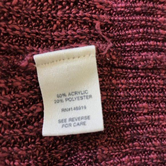 Dark Pink-Maroon Slouchy Cardigan Sweater - Picture 5 of 5